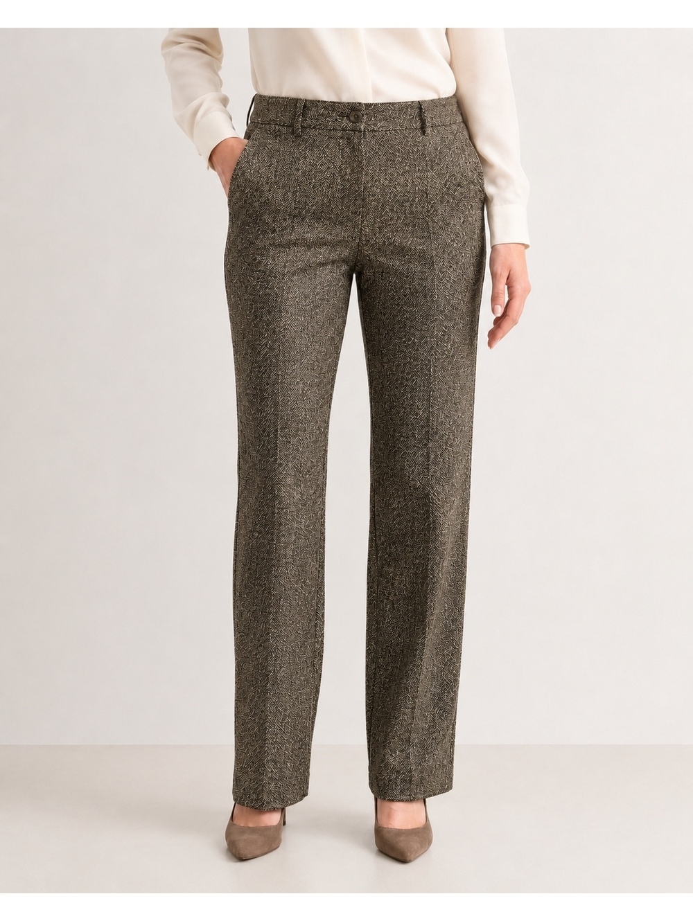 Eddie Bauer Women’s Size 6 Vashon Fit Brown/Black Tweed Dress Pants
